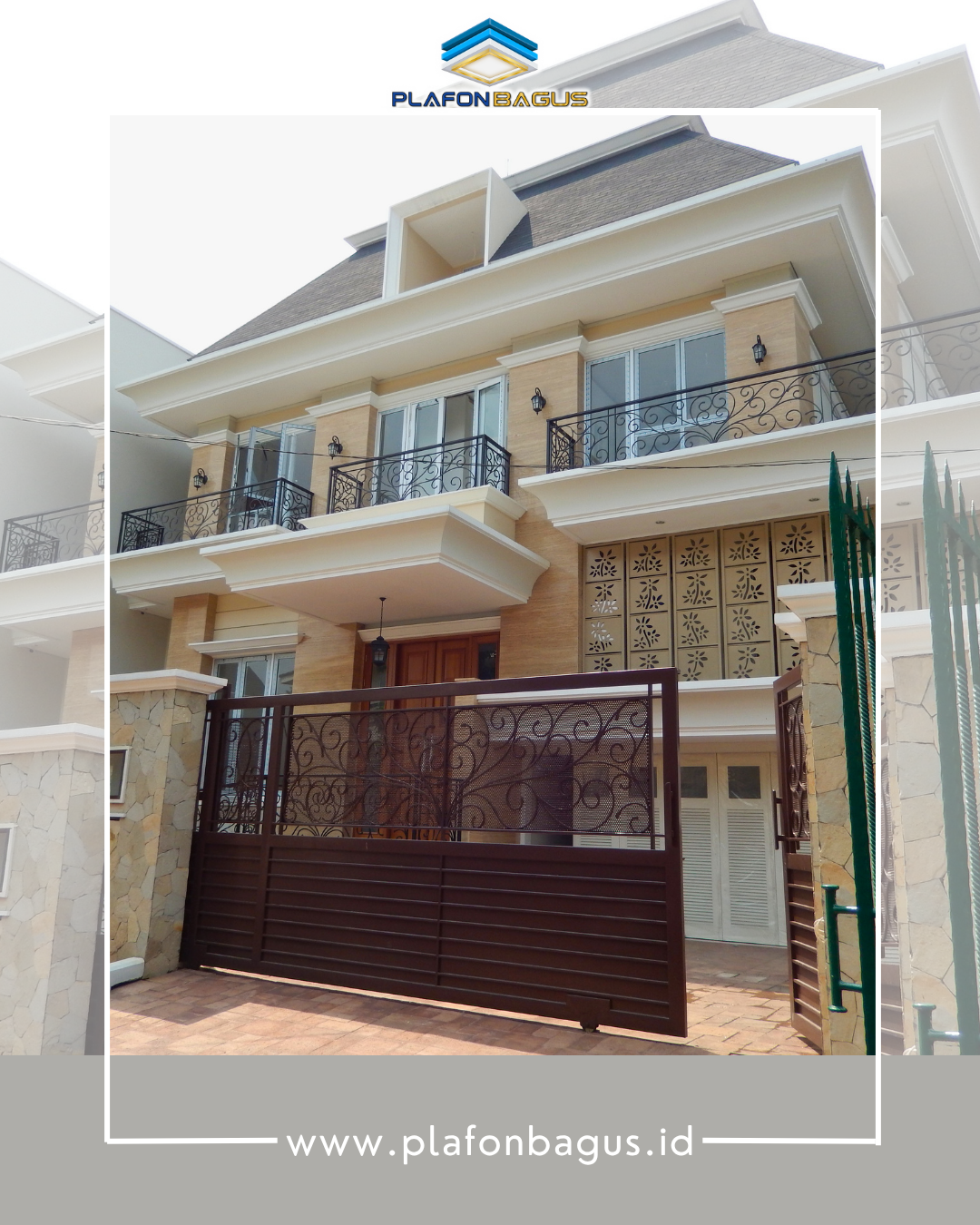 tampak depan plafon rumah minimalis